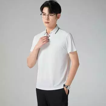 Новая летняя футболка-поло с тремя доказательствами, однотонная футболка, деловая повседневная мужская одежда M чёрный