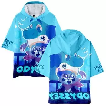 Новая летняя футболка с капюшоном для мужчин Indigo Park с принтом аниме, мужская футболка с коротким рукавом, толстовки с капюшоном XS