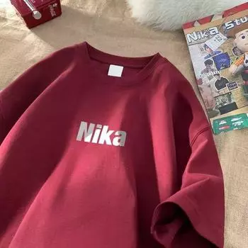 Новая летняя футболка с короткими рукавами для мужчин, тренд в корейском стиле, простой топ с короткими рукавами, свободная повседневная брендовая футболка в гонконгском стиле M чёрный