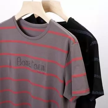 Новая летняя футболка с короткими рукавами в корейском стиле, мужские топы, модная молодежная повседневная футболка с вышивкой M