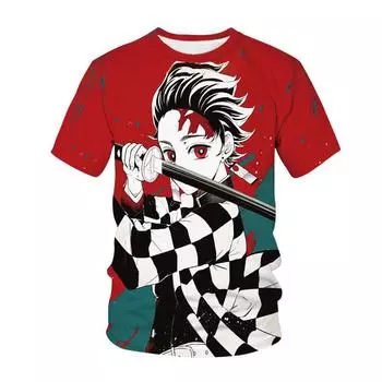 Новая летняя футболка с круглым вырезом, убийца демонов Kimetsu No Yaiba, мужская и женская одежда с короткими рукавами, топ XS