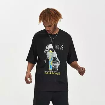 Новая летняя футболка с принтом, мужская футболка с коротким рукавом и круглым вырезом, свободная уличная модная мужская одежда с надписью, хлопковая футболка для пар S белый