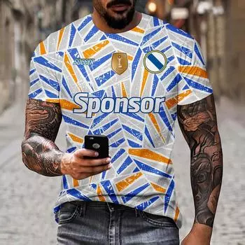 Новая летняя футболка в стиле ретро с 3d буквенным принтом, модная мужская футболка в стиле хип-хоп с круглым вырезом и короткими рукавами для отдыха XS