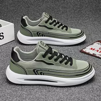 Новая летняя коллекция 2024 года с однопедальными мужскими туфлями, удобная спортивная обувь для молодежи, дышащая повседневная обувь из ткани Ice Silk 39