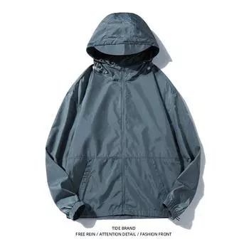 Новая летняя куртка с капюшоном для защиты от солнца, спортивная куртка для активного отдыха из шелка, защита от солнца для мужчин S