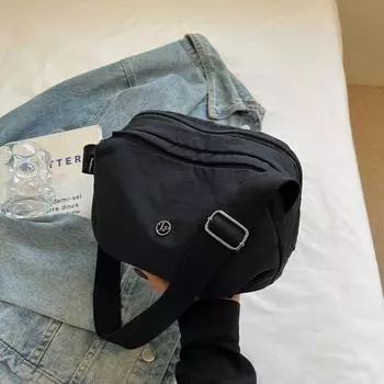 Новая летняя маленькая сумка модная простая универсальная повседневная многослойная на плечо дорожная кроссбоди сумка-подушка женская чёрный