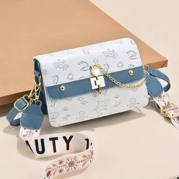 Новая летняя маленькая сумка с рисунком граффити, популярная высококачественная кожаная женская сумка через плечо, милая женская сумка через плечо