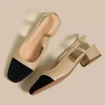 Новая летняя модная обувь на низком квадратном каблуке, корейская женская обувь одинакового цвета для вечеринок, дизайнерские универсальные сандалии Chaussure Femme 35 хаки