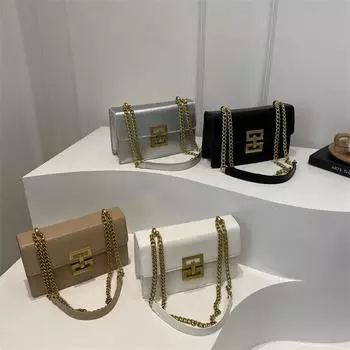 Новая летняя модная сумка на плечо, европейская и американская ретро женская сумка, модная цепочка с замком через плечо, маленькая квадратная сумка