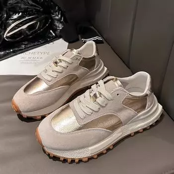 Новая летняя модная удобная обувь Agan, женская модная спортивная повседневная обувь на толстой подошве, женская обувь 35 золотой