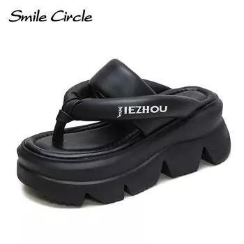 Новая летняя модная верхняя одежда на толстой подошве, шлепанцы на клипсах, удобная женская обувь из овчины 35 чёрный