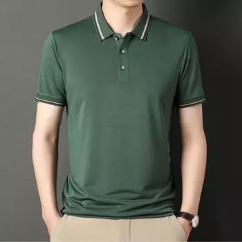 Новая летняя мужская быстросохнущая хлопковая мужская свободная рубашка-поло из дышащей ткани для молодежи и среднего возраста M