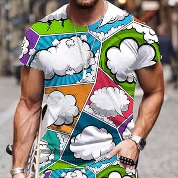 Новая летняя мужская футболка с 3D принтом «взрывное облако», мужская/женская повседневная мужская футболка с круглым вырезом, свободная футболка с короткими рукавами XXXXXXL