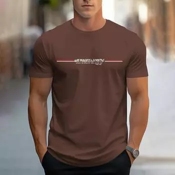 Новая летняя мужская футболка с коротким рукавом и 3D-принтом, дышащая, с круглым вырезом, с вдохновляющими цитатами и буквенным принтом, модная уличная одежда S