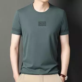 Новая летняя мужская футболка с короткими рукавами, футболка с круглым вырезом, пуловер, быстросохнущая дышащая модная повседневная футболка M