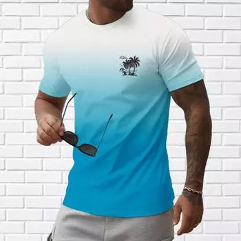 Новая летняя мужская модная футболка Island Vacation, мужская футболка с принтом, топ XS красный