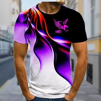 Новая летняя мужская модная футболка Красивая мужская футболка с принтом Aurora XS чёрный