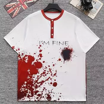 Новая летняя мужская модная футболка, мужская футболка с принтом «Тузы в покере», топ XL красный