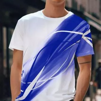 Новая летняя мужская модная футболка с диагональными полосками, мужская футболка с принтом, топ XS чёрный