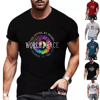 Новая летняя мужская модная футболка с индивидуальным алфавитом и цветочным принтом, мужская футболка, топ XS чёрный