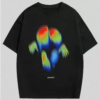 Новая летняя мужская модная футболка с ослепительным принтом пальм, мужская футболка, топ XS чёрный