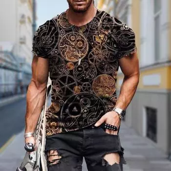 Новая летняя мужская модная футболка с персонализированной магической графикой и текстовым принтом, мужская футболка, топ XS разноцветный