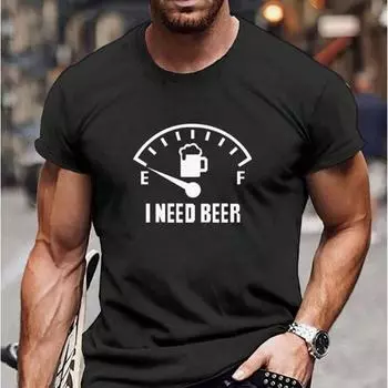 Новая летняя мужская модная футболка с принтом для пивного масляного манометра, топ XS чёрный