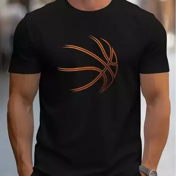 Новая летняя мужская модная футболка с принтом «Золотой баскетбол» для мужчин XS чёрный
