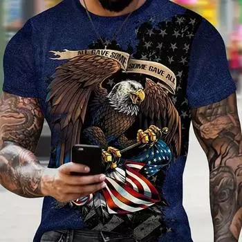 Новая летняя мужская модная футболка с принтом «Храбрая сова» для мужчин XS синий