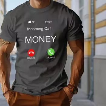 Новая летняя мужская модная футболка с принтом идентификатора вызывающего абонента, мужская футболка, топ XS чёрный