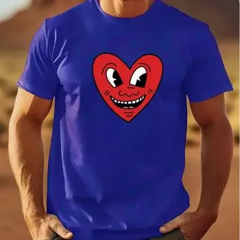 Новая летняя мужская модная футболка с принтом «Личность, улыбающаяся любовь», мужская футболка, топ XS чёрный