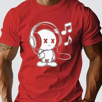 Новая летняя мужская модная футболка с принтом Personality Music Villain, мужская футболка, топ XS чёрный