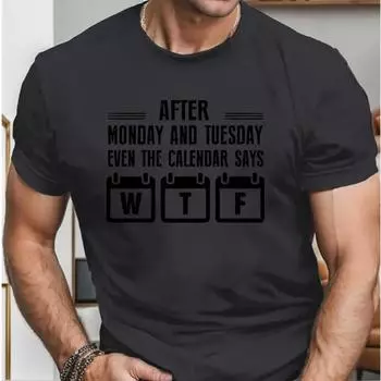 Новая летняя мужская модная футболка с принтом в виде календарных букв, мужская футболка, топ XS чёрный