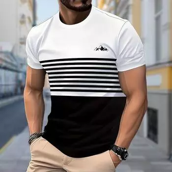 Новая летняя мужская модная футболка с принтом белой молнии, мужская футболка, топ XS чёрный