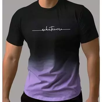 Новая летняя мужская модная футболка с принтом в виде градиента, красивая мужская футболка с принтом XS чёрный