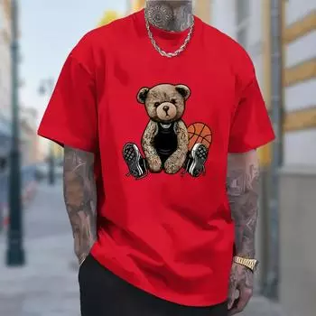 Новая летняя мужская модная футболка с принтом баскетбольных кабс, мужская футболка, топ XS чёрный