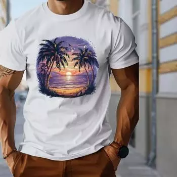 Новая летняя мужская модная футболка с принтом чайки, мужская футболка, топ XS чёрный