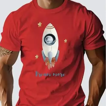 Новая летняя мужская модная футболка с принтом ракеты из мультфильма «Персонажи», мужская футболка, топ XS чёрный