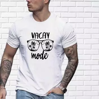 Новая летняя мужская модная футболка с принтом в очках и островом, мужская футболка, топ XS чёрный