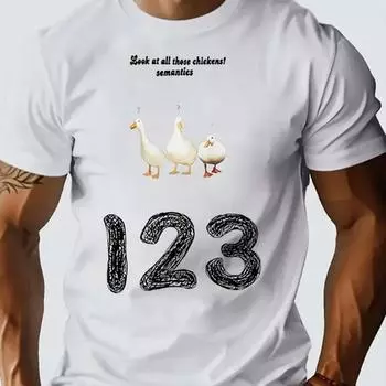 Новая летняя мужская модная футболка с принтом «Три утки» для мужчин XS чёрный