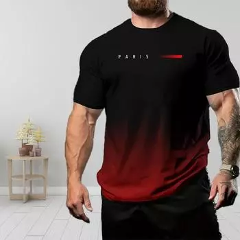 Новая летняя мужская модная футболка с принтом в виде градиента цвета для мужчин XS синий