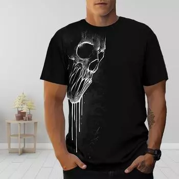 Новая летняя мужская модная футболка с принтом «Дьявол» для мужчин XS чёрный