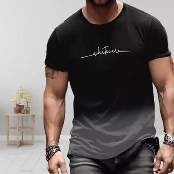 Новая летняя мужская модная футболка с принтом в два тона и градиентом XS красный