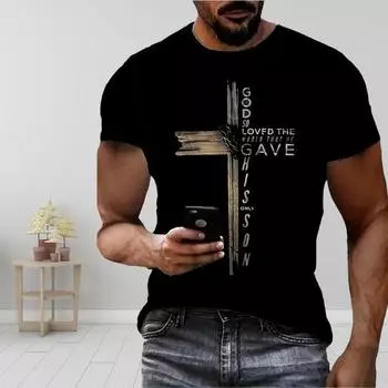 Новая летняя мужская модная футболка с принтом в виде креста для мужчин XS белый