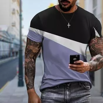 Новая летняя мужская модная футболка с принтом в виде синего узора для мужчин XS синий