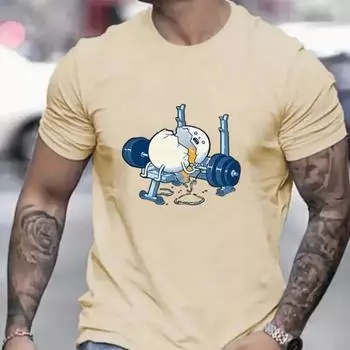 Новая летняя мужская модная футболка с принтом «Раздавленные яйца», мужская футболка, топ XS чёрный