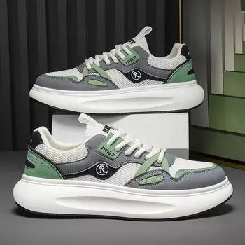 Новая летняя мужская модная повседневная спортивная обувь, удобная дышащая парусиновая обувь на мягкой подошве, мужская стильная трендовая мужская обувь с сеткой 39 серый