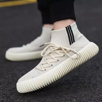 Новая летняя мужская обувь большого размера, дышащая мужская спортивная обувь Flyknit, модные студенческие кроссовки 40 чёрный