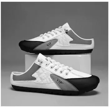 Новая летняя мужская обувь, тканевая обувь, трендовая повседневная обувь, мужская обувь без шнуровки на полудраг-плате 39