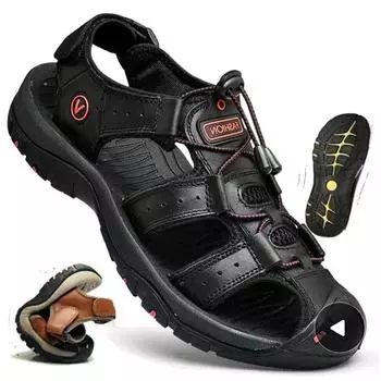 Новая летняя мужская обувь, уличная пляжная обувь, сандалии большого размера, молодежная повседневная обувь на липучке Baotou 38 синий